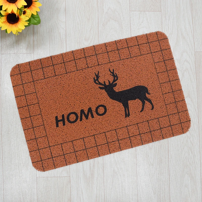 Custom Floral Pet Dog Cat print PVC Coil Coir Mats Polyester Fiber Artificial Coconut Door Mat