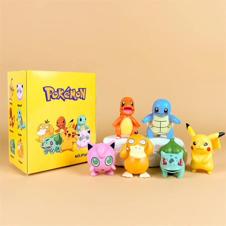 Hot Sale Pokemoned Action Figures PVC Plastic Vinyl the Rockets Turtle Pocket Monster Bulbasaur Mystery Box Figure
