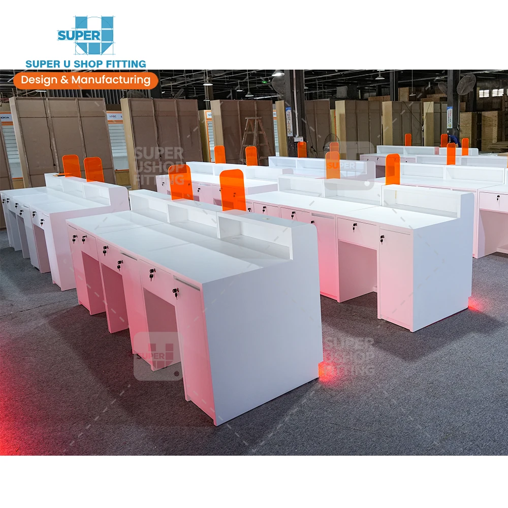 Phone Display Counter Mobile Phone Accessories Display Shelves Cell Phone Display Rack With Lighting