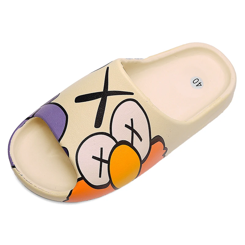 Шлепанцы унисекс для дома, сланцы, пляжные сандалии, Эва, мультяшный рисунок граффити, повседневная обувь