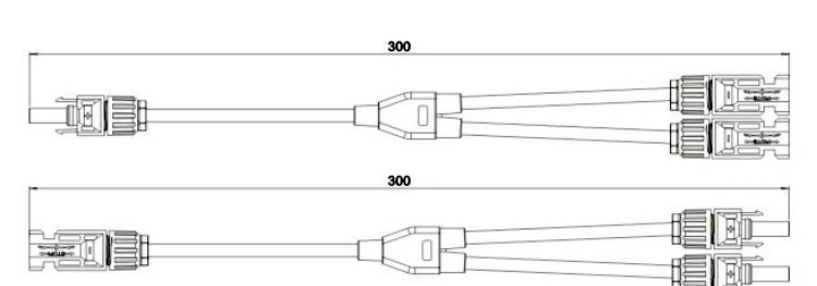 Hot Sale 2 In 1 Solar Solar Connector Parallel Branch Connector Male To Female Solar Parallel Connector