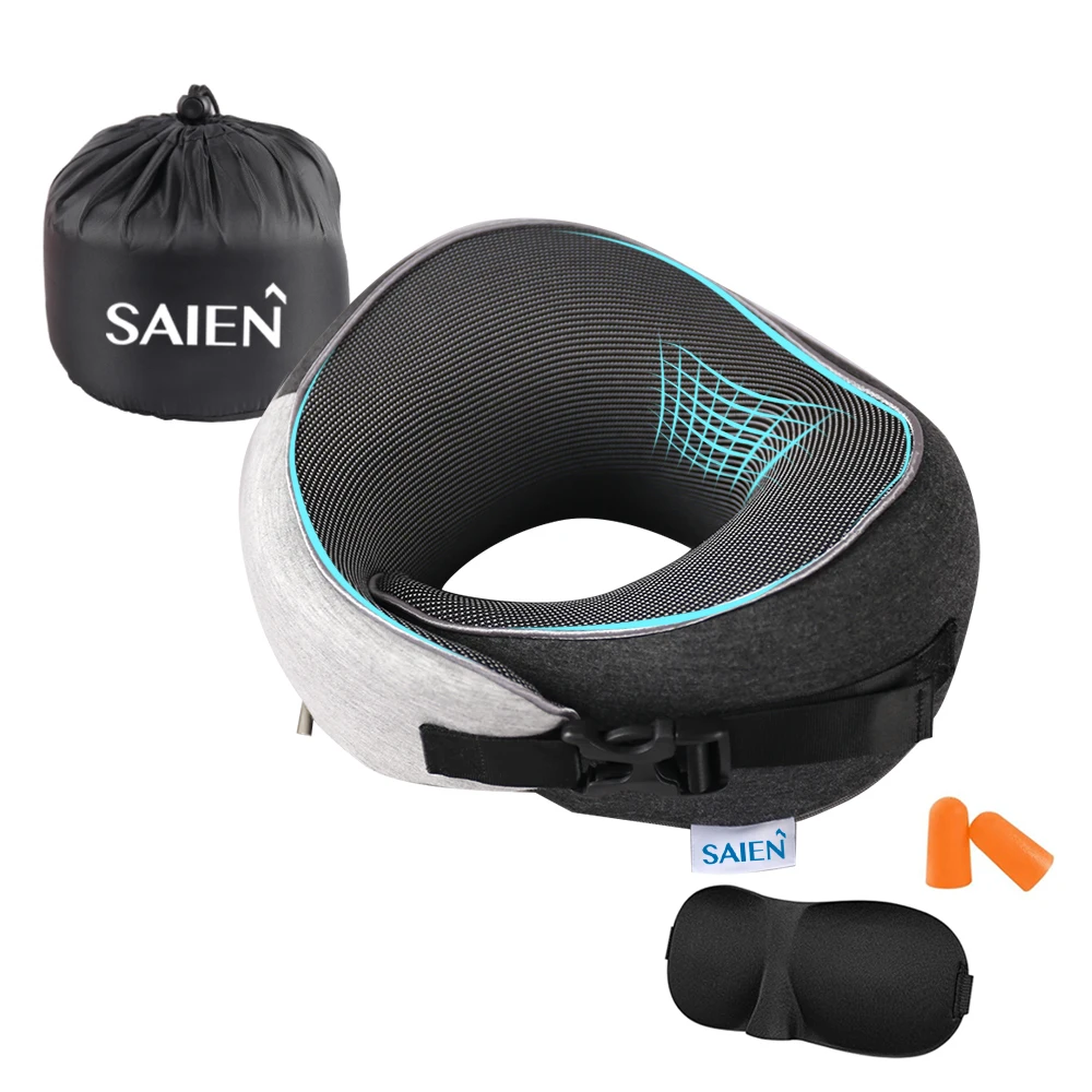 Waterproof Carry Packet Office Memory Foam Nap Pillow Luxury Customized Travel Blanket and Pillow Set