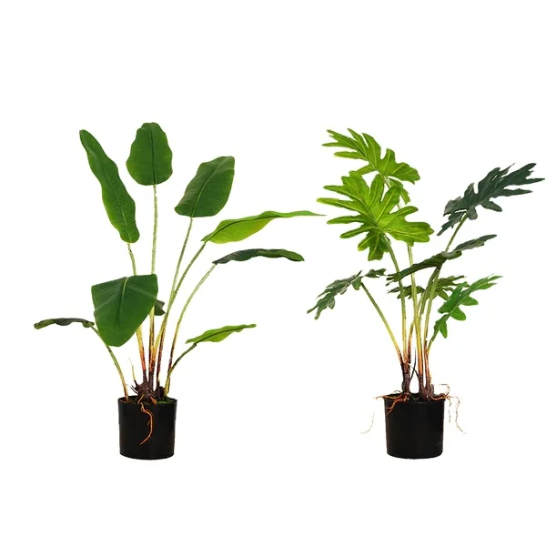 Hourpark Home Garden Ornaments Plastic Plant Sets Outdoor Artificial Bonsai With Potted Anti-UV Artificial Plants