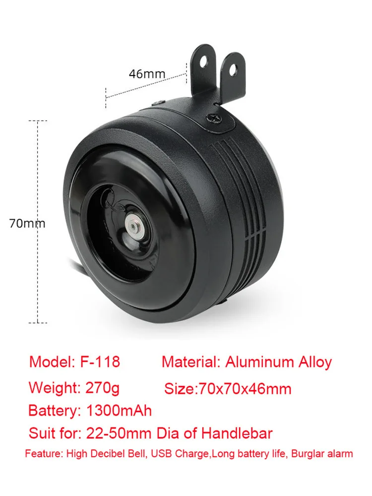 RTS Bike Ebike Electric Horn Alarm Electric Bell Super Loud Horn Bike Bell With Two Remote Controller Scooter Horn Alarm