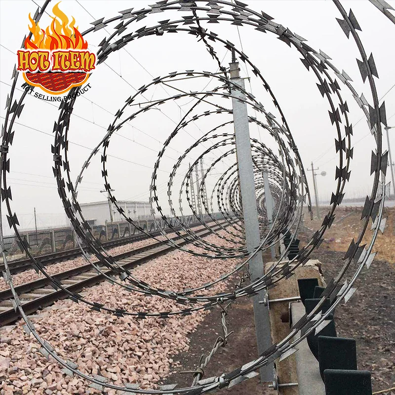 Factory Hot Dipped Galvanized 12.5 Gauge 18 Gauge PVC Coated Barbed Wire Mesh For Security Fencing Anti Climbing