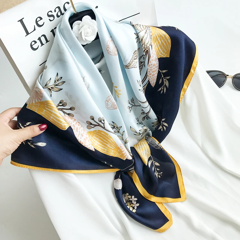 OEM High Quality 100% Natural Silk Scarves Graceful Ladies Party Custom Digital Printed Satin Square tudung Silk Scarf