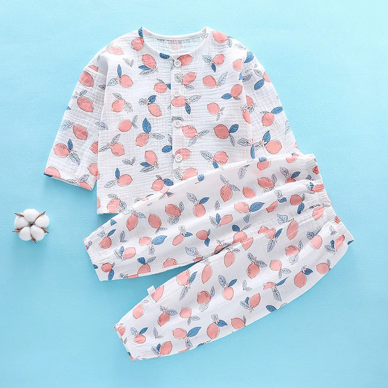 breathable  muslin cotton  and baby set clothing  kids clothes set toddler clothes lounge wear