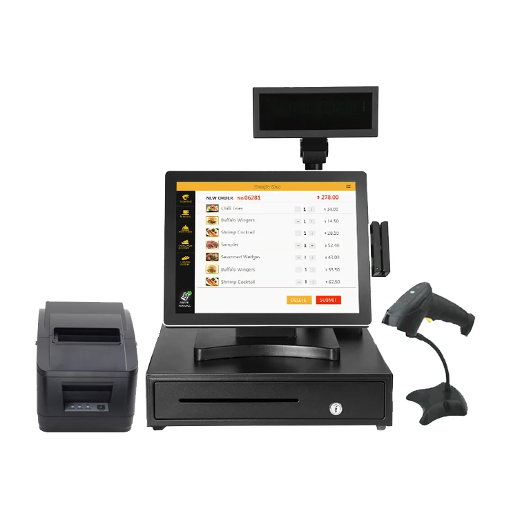 17 дюймовый Электронный двойной экран сенсорный банковских продуктов квадратный Android окна Pos системы