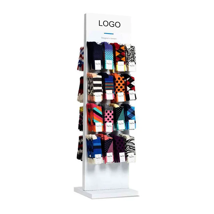 Customizable Store Display Stand For Socks / Double Sides Wall Hanging Sock Display Rack / Two Sides Floor Metal Display Factory