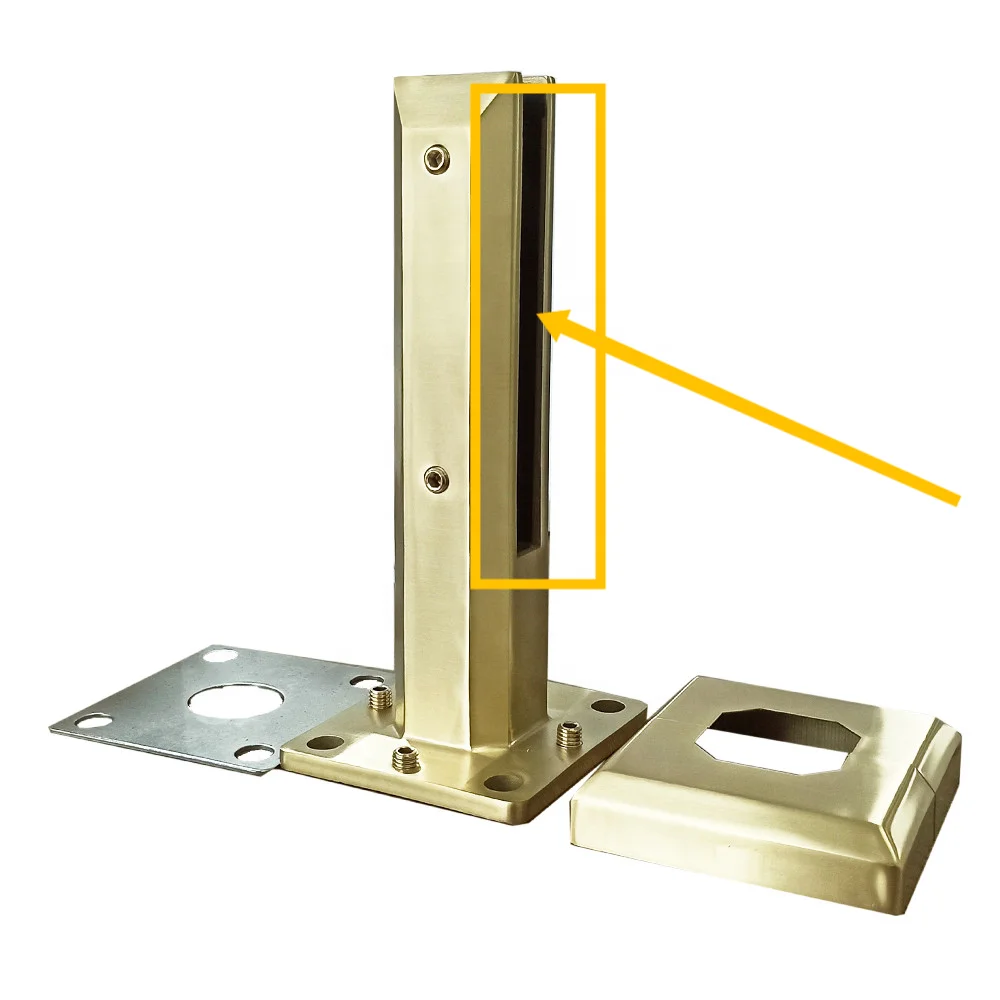 High repurchase rate Gold Stainless Steel Adjustable Glass Balustrade Spigot Glass Pool Fence Spigot Gold Color Glass Spigot