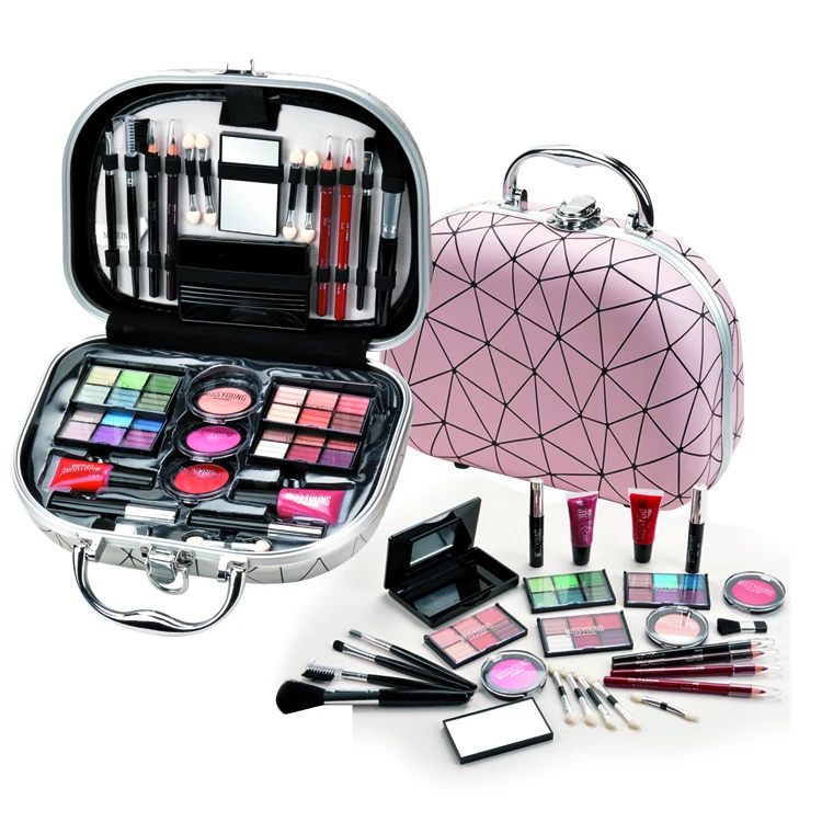 Portable make up eyeshadow palette set kit combination cosmetics brushes set for girls