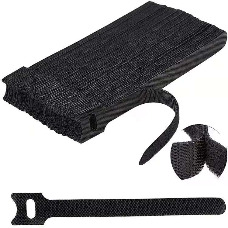 12*150mm Black Double Side Reusable Carry Self Gripping Cinch Straps/ Back To Back Hook And Loop Cable Ties