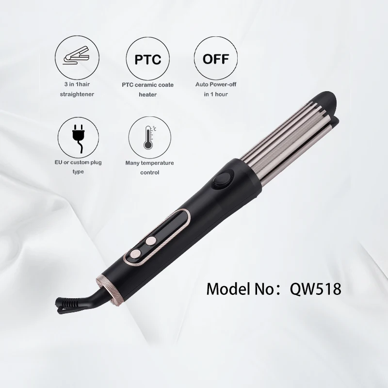 2021 new style PTC heating plate LED display hair straightener professional hair straightener maker 3 in 1 Curl and straightenre