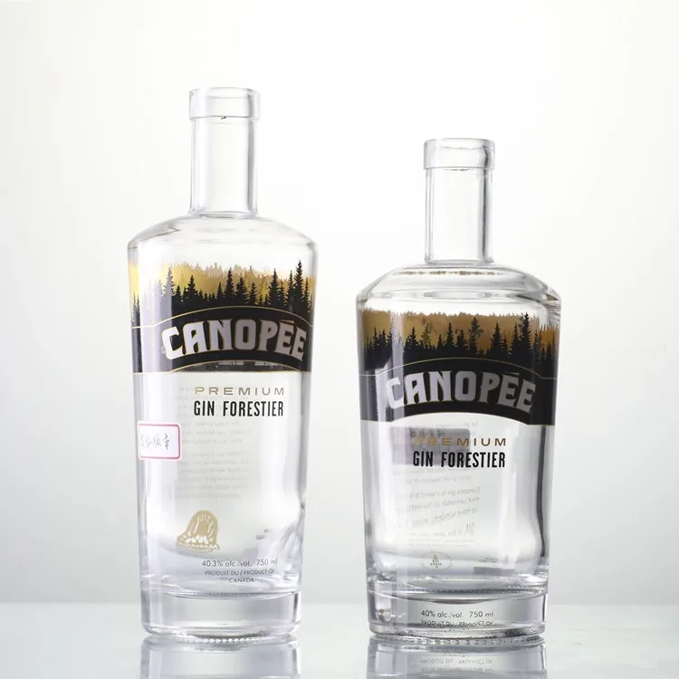 Factory Produce Price 750ml Round Spirit Alcohol Wine Vodka Whiskey Glass Liquor