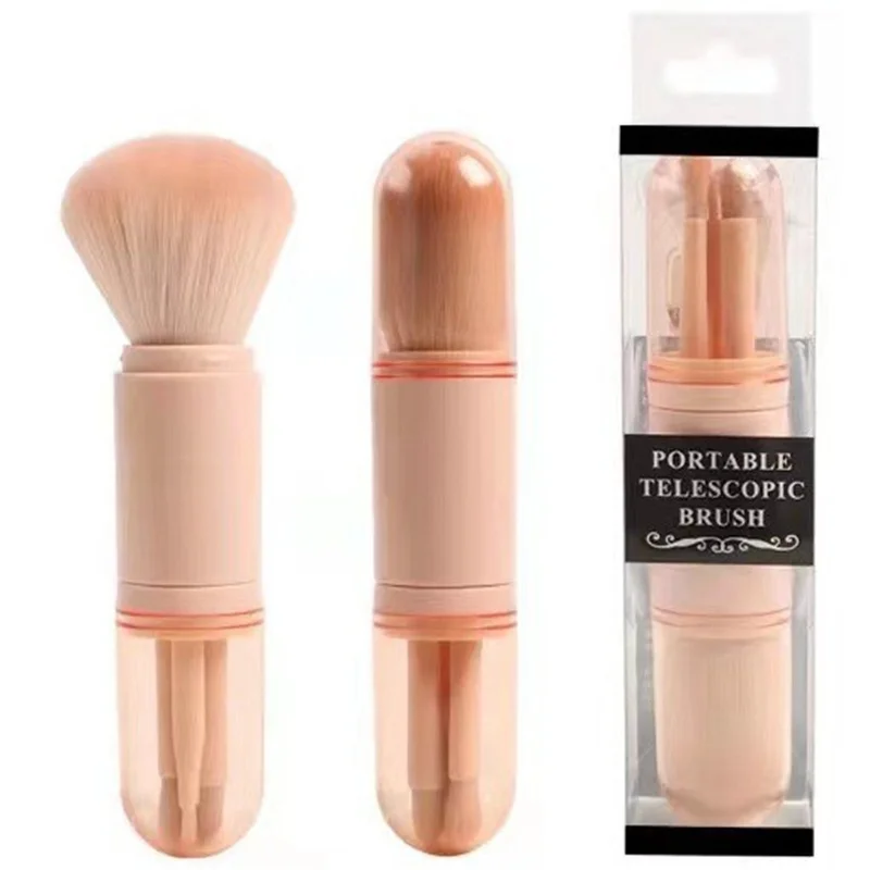 4-in-1 Mini Portable Travel Retractable brush Face makeup brush set