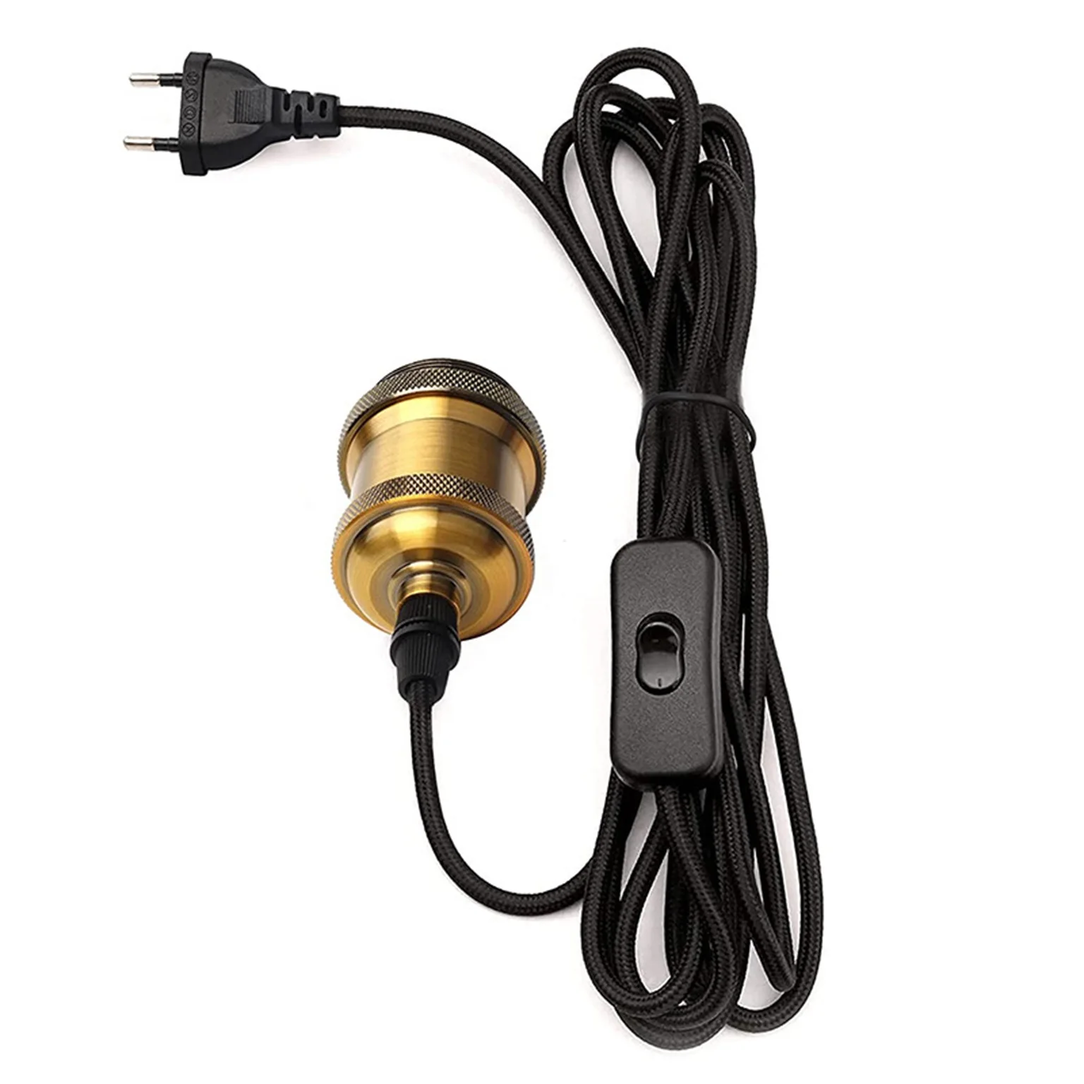 LED E27 E26 Edison screw lamp Holder Bulb socket Base Adapter with European switch & plug & cable