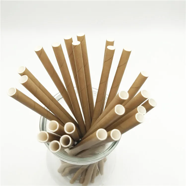 6*197mm Plain Brown Kraft Wholesale Paper Straws