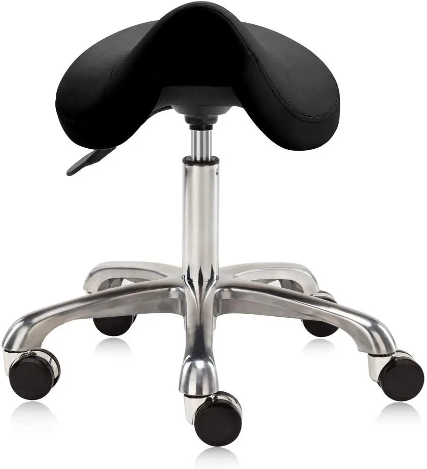 Factory Directly PU Leather Adjustable Saddle Stool Rolling Chairs with Wheels for Medical Massage Salon Kitchen Spa
