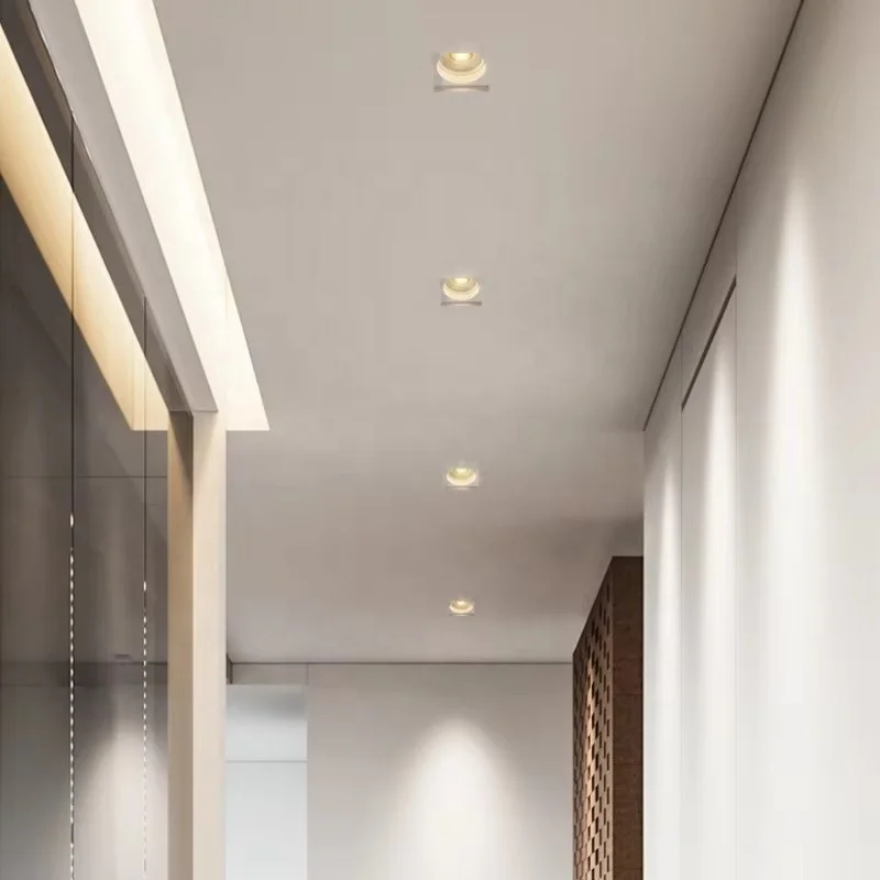 Modern LED gypsum lamp, intelligent embedded ultra-thin ceiling gypsum anti glare spotlight for living room corridors