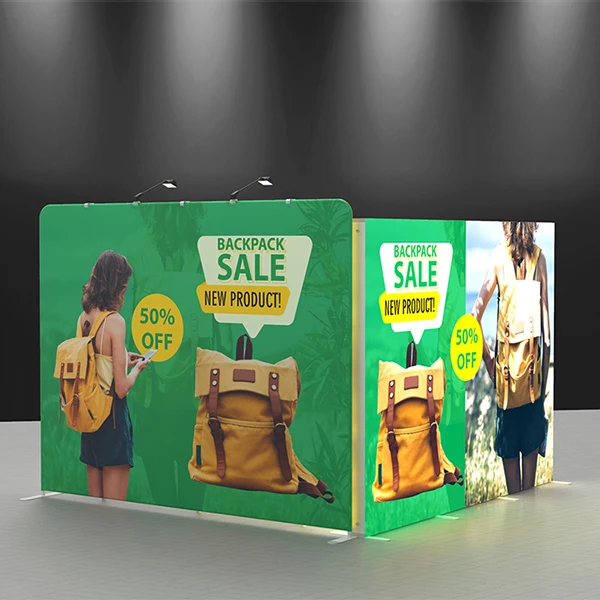 custom 10*10ft backlit trade show booth with SEG lightbox