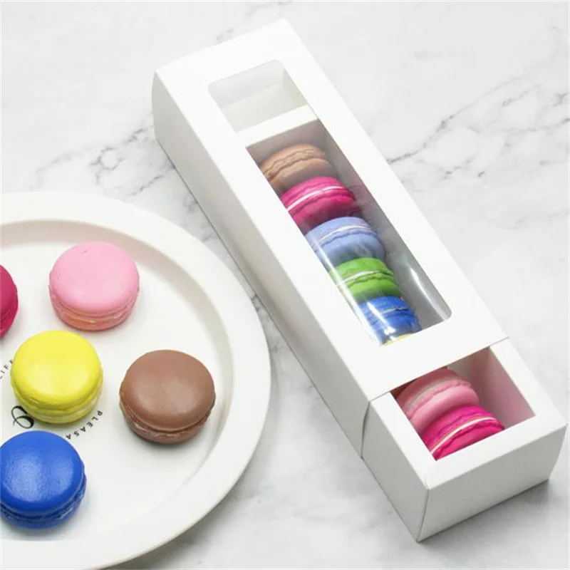 Creative Design Recycle White And Brown Kraft Paper 12 Pcs Pack Macaron Packaging Paper Box For House Parties
