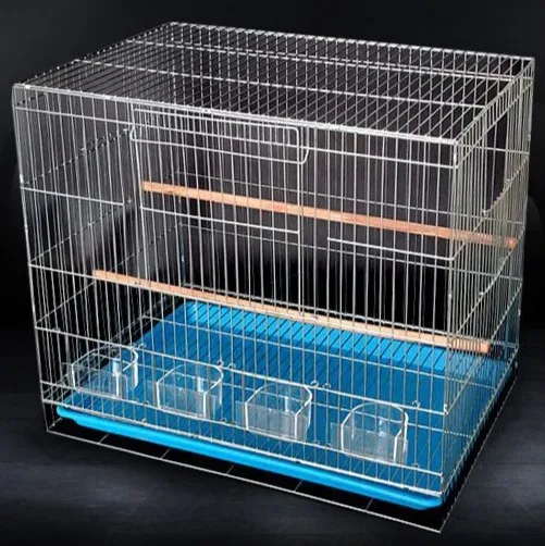 Large Galvanized Metal Bird Cage Iron Steel Folding Square Bird Cage for Parakeet Love Bird Breeding Animal Pattern Live Usage