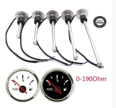 52MM Fuel Level Gauge with Fuel Level Sensor 100MM 125MM 150MM 200MM 250MM 400MM 0 190ohm Oil Liquid Tank Fuel Level Indicator