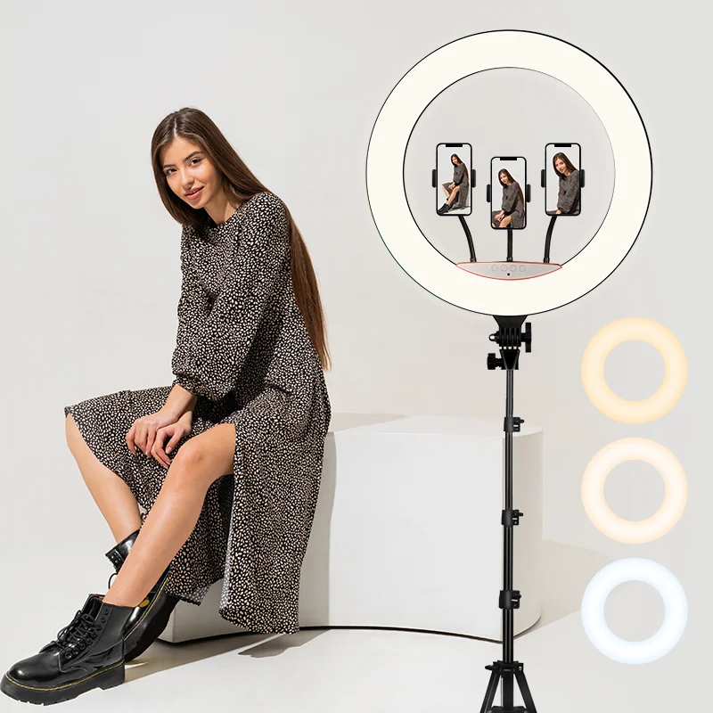 Wholesale 22 Inch  Ring Light Power 48W Color temperature 2700k 7000k for Selfie Makeup Photography Video