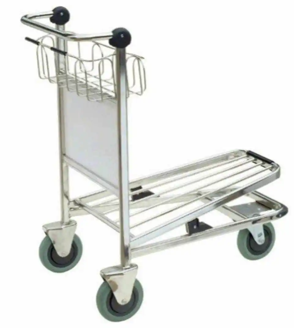 High quality  stainless steel airport trolley with three wheels