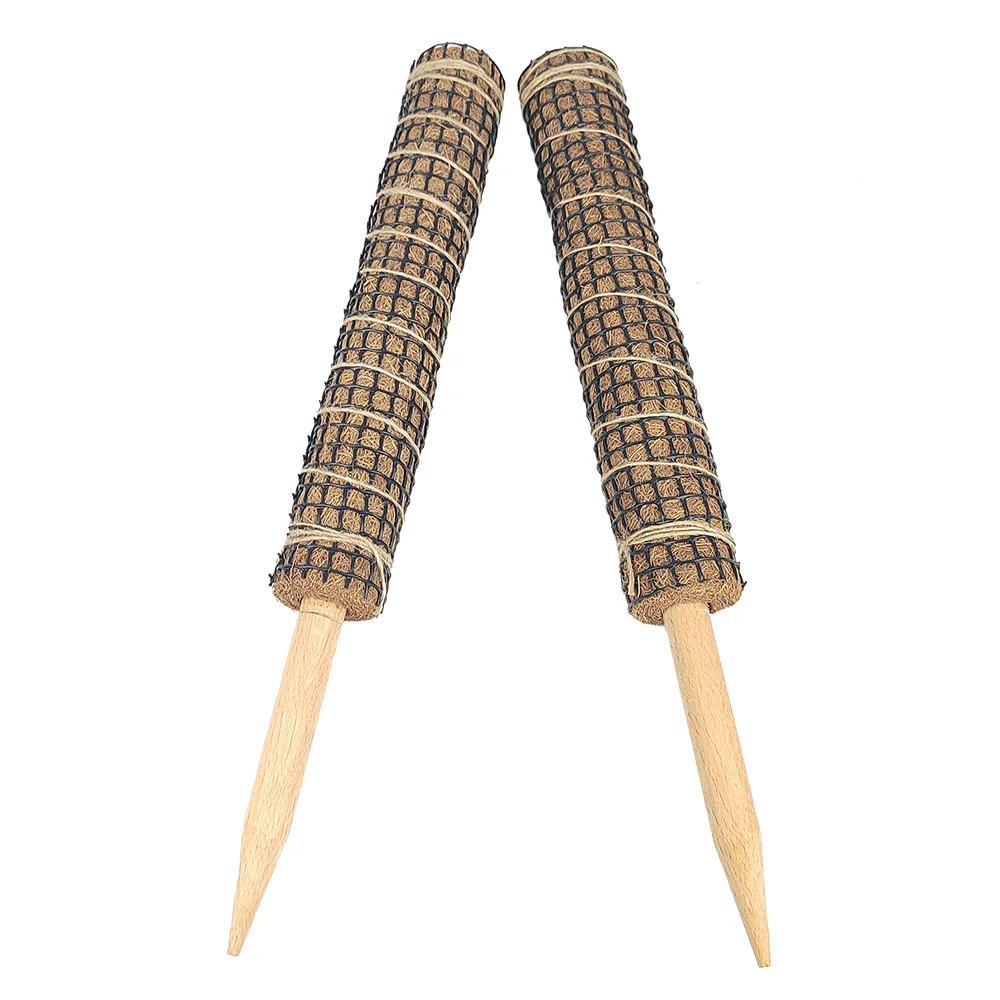 Black plastic mesh covered plant moss rod coconut shell totem pole for climbing plant vine growth climbing plant support