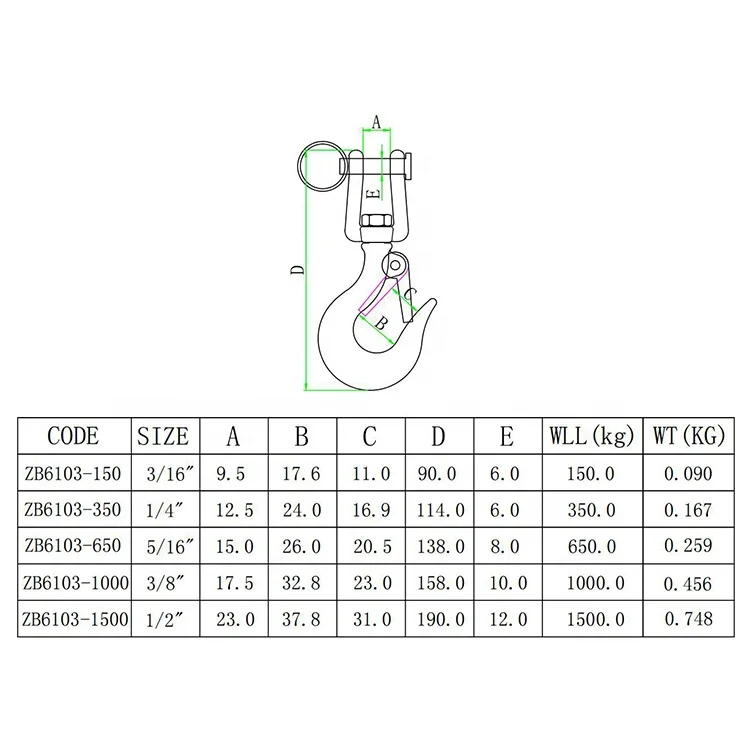 American Style Heavy Duty Crane Cargo Hook 304 316 Stainless Steel Plain Finish Mining Heavy Industry Crane Lifting Chain Hook