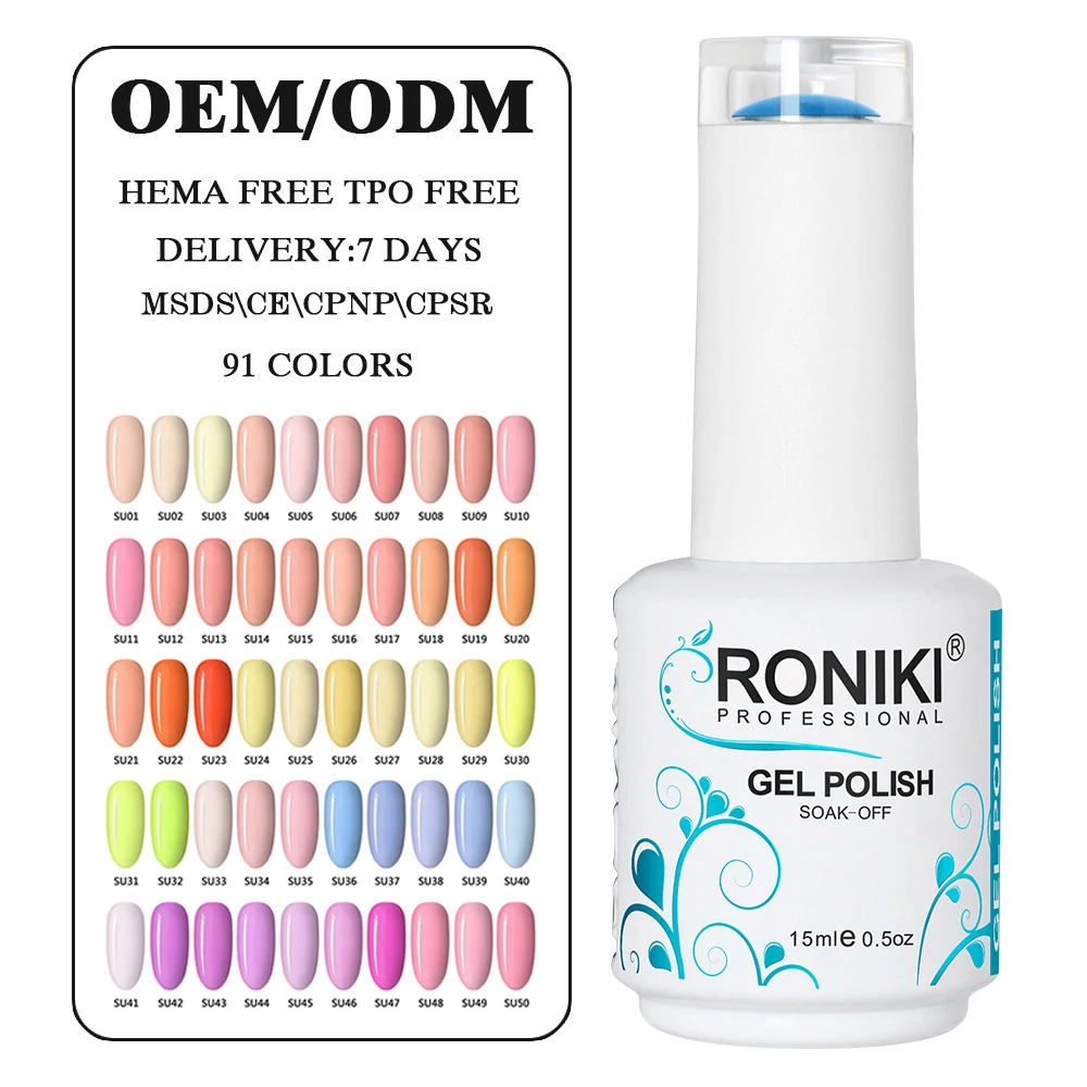 RONIKI лучшие товары по индивидуальному заказу нетоксичный УФ-Гель-лак оптовая продажа веганский Пользовательский логотип hema free private label Гель-лак для ногтей