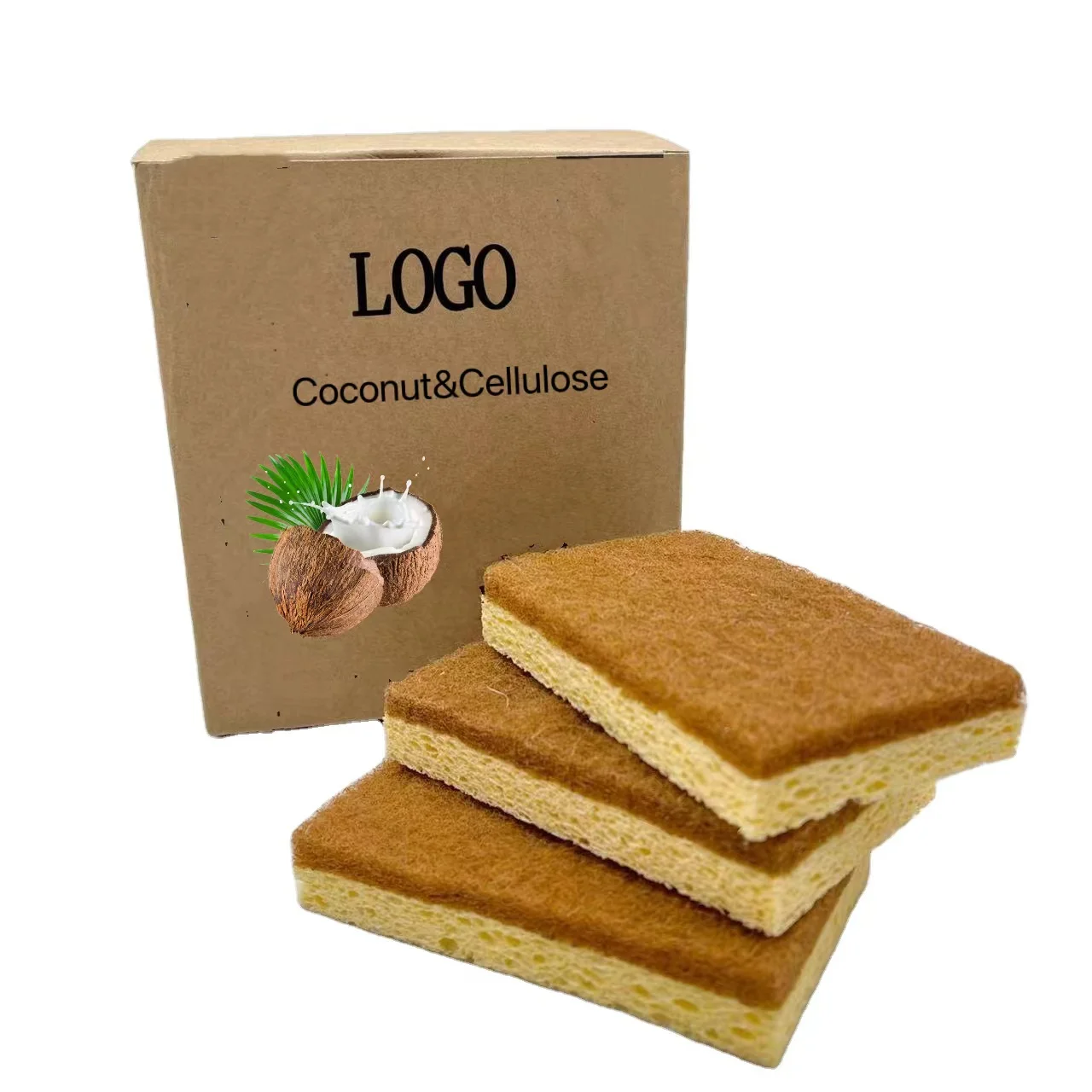 Eco-Friendly Coconut Complex Cellulose Scrub Sponges for Dish Cleaning Kitchen Sponge Sisal Scourer