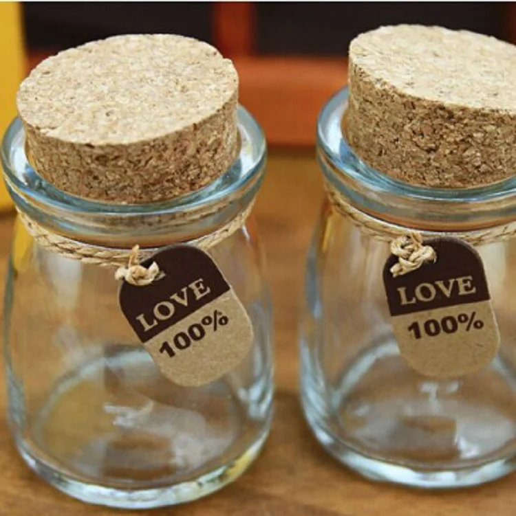 wishing message mini decorative cork glass bottle gift drifting glass bottle with crok