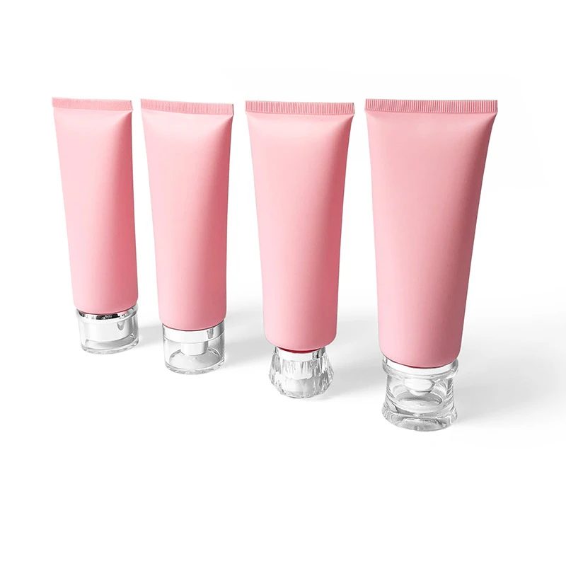 Shop 100ml PE plastic cosmetic packaging hand cream face cream squeeze tube matte pink 100g