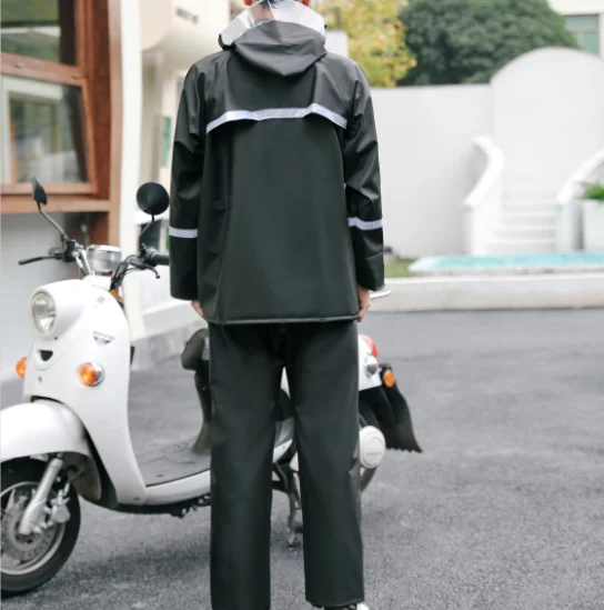 Customized Rain Suit Jacket & Trouser Suit Raincoat for Men Motorcycle Raincoat Waterproof Breathable Anti-storm Reflective