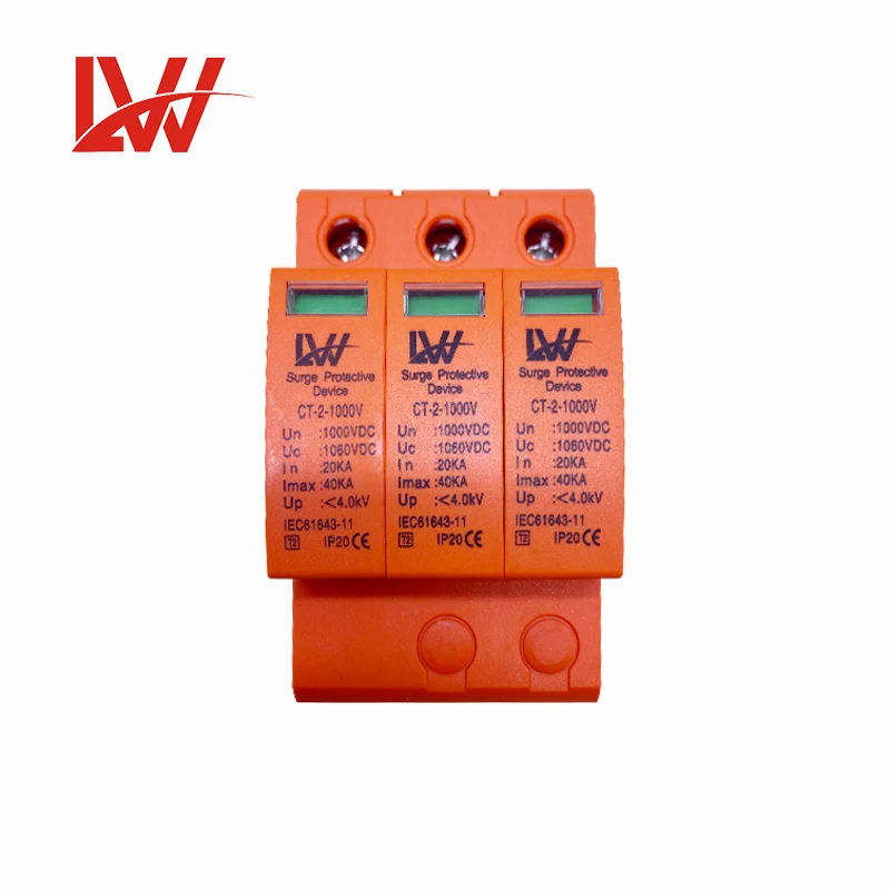 Surge Protector High Quality Solar System 1000V  3p DC Surge Protector for Lightning Protection