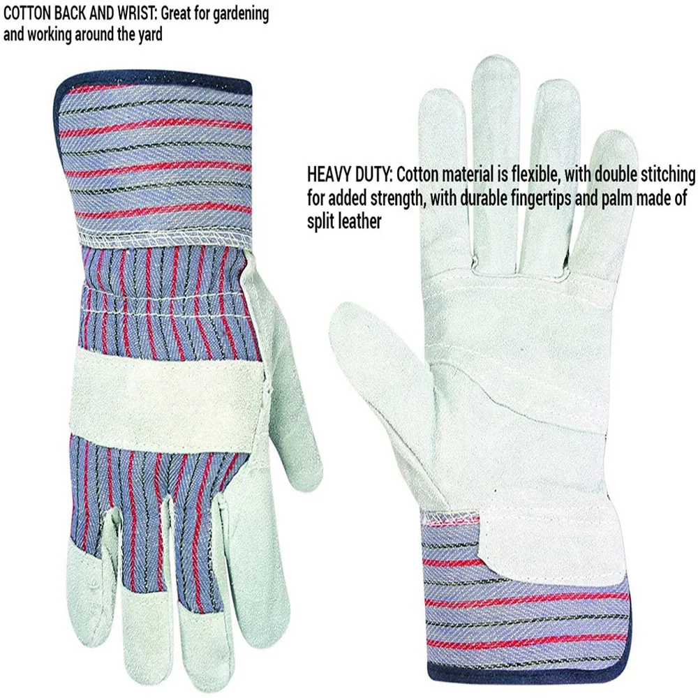 Factory Cheap Industrial Construction 10.5Inch Full Leather Classic Rigger Reinforce Double Leather Palm Gloves