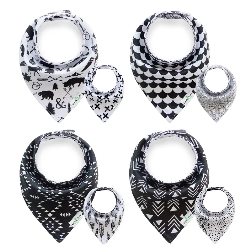 
Reversible use waterproof triple layers double side printing Bandana bib 