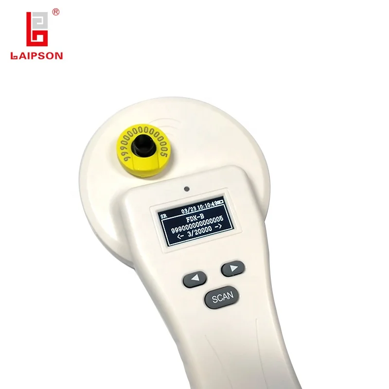 New White LF RFID Livestock Ear Tag Reader For Goat Cow Pig Farm