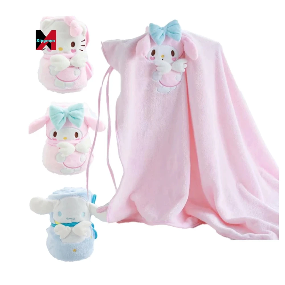 100CM Sanrios Cartoon Plush Mymelodycinnamorol Air Conditioning Kitty Lunch Break Blanket Office Leisure