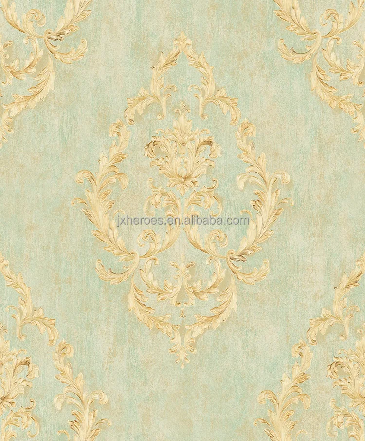 Classic European Style Non Woven Damask Wallpaper For Wall
