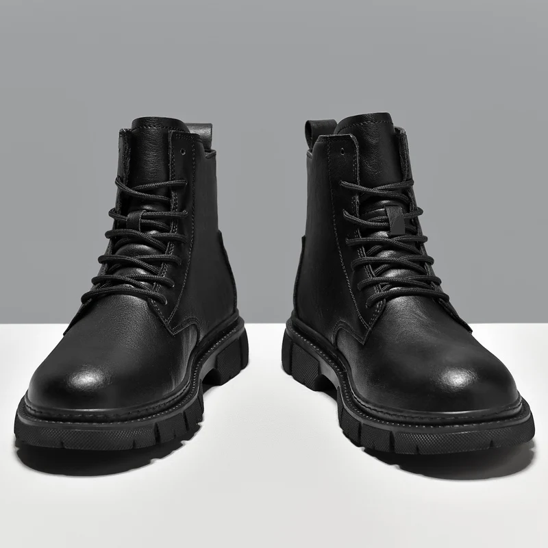 arcx Brown Cowhide Leather Martins/ Sports Biker Shoes for Men/ Cool Retro Style Breathable Motorcycle Riding Racing Boots