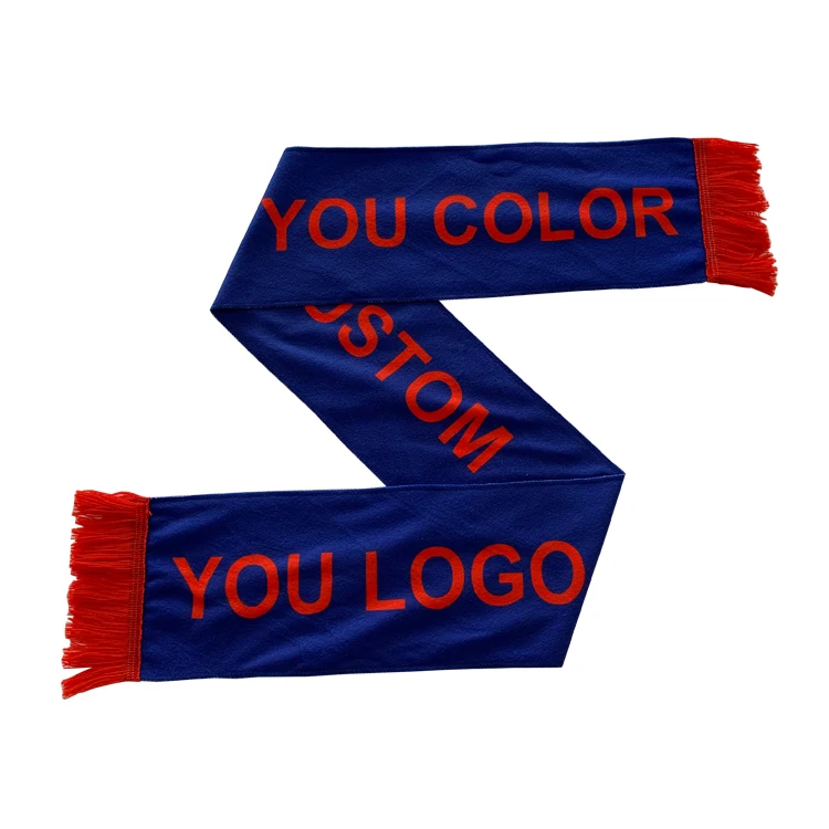 
48h Fast Delivery Custom Design Customized LOGO Printed Football Soccer Team Club Polyester Scarf 