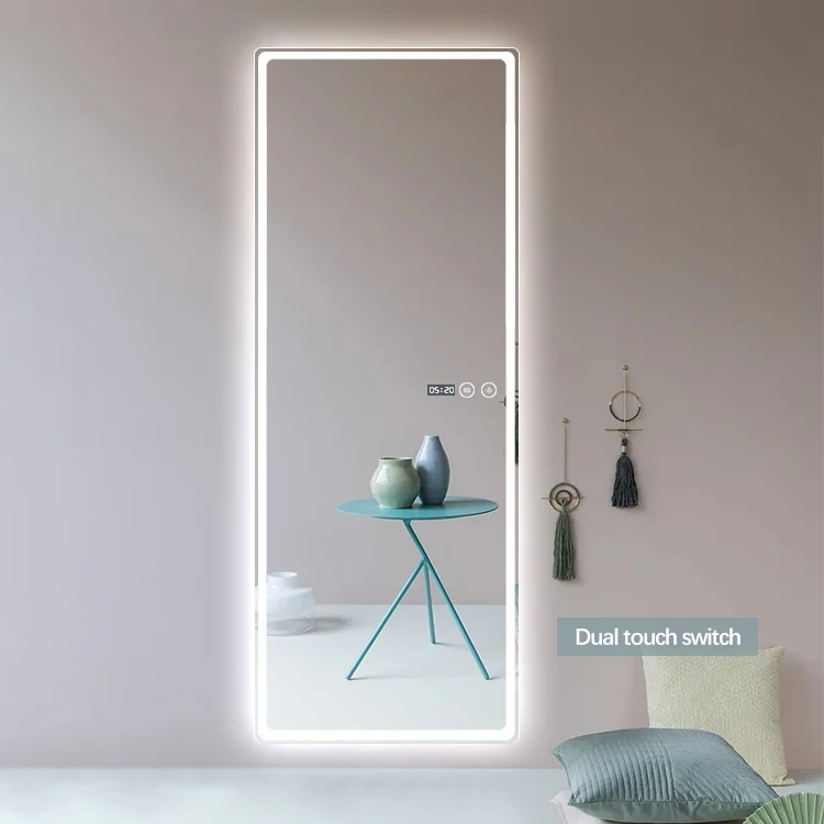 Full Length Large Led Floor Mirror Oversized Rectangle Dressing Mirror for Bedroom