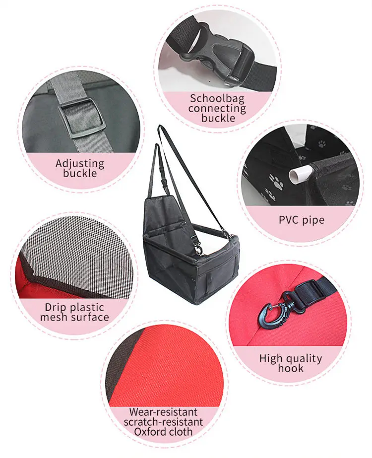 Luxury Custom Foldable Mesh Waterproof Oxford Anti-scratch Safety Belt Comfortable Dog Car Seat