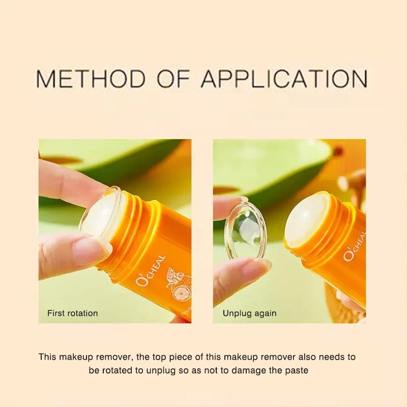 Private Label Cleansing balm Orange Avocado Natural Organic makrup Facial Cleansing Makeup Remover Stick