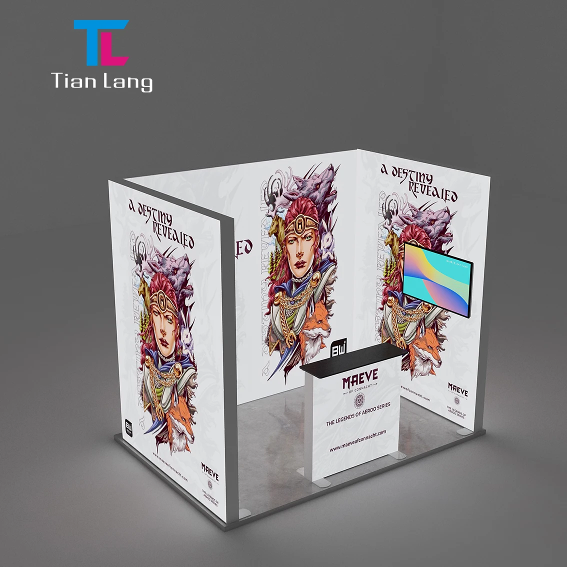 TianLang агент хотел чтобы выставочный световой короб 6*3 портативный дисплей тканевый Торговая выставка рекламный для выставки