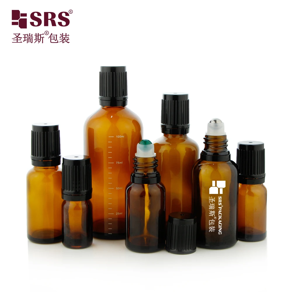 New product children proof glass amber green blue clear  roller on bottle 5ml 10ml 15ml 20ml 30ml 50ml 100ml