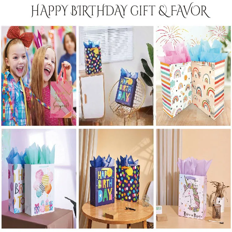 In Stock Wholesale Mini Gift Paper Bags Custom Your Own Logo Printed Luxury Gift Packaging Paper Shopping Bag With Handle